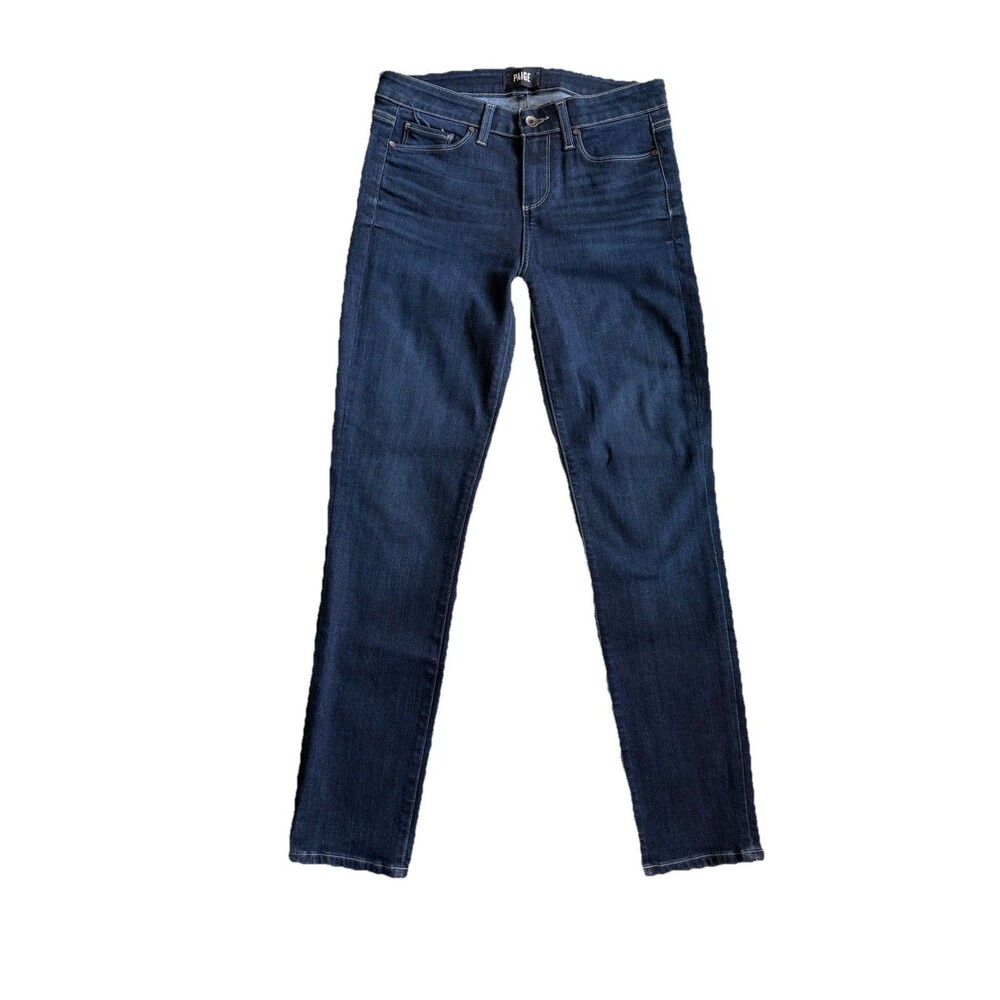 PAIGE Skyline Straight Womens Sz 27 Dark Wash Solid Stretch Denim Classic Casual
